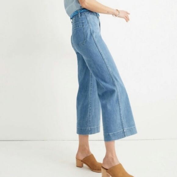 Madewell Denim - Madewell Emmett Wide Leg Crop Jean in Langston Wash